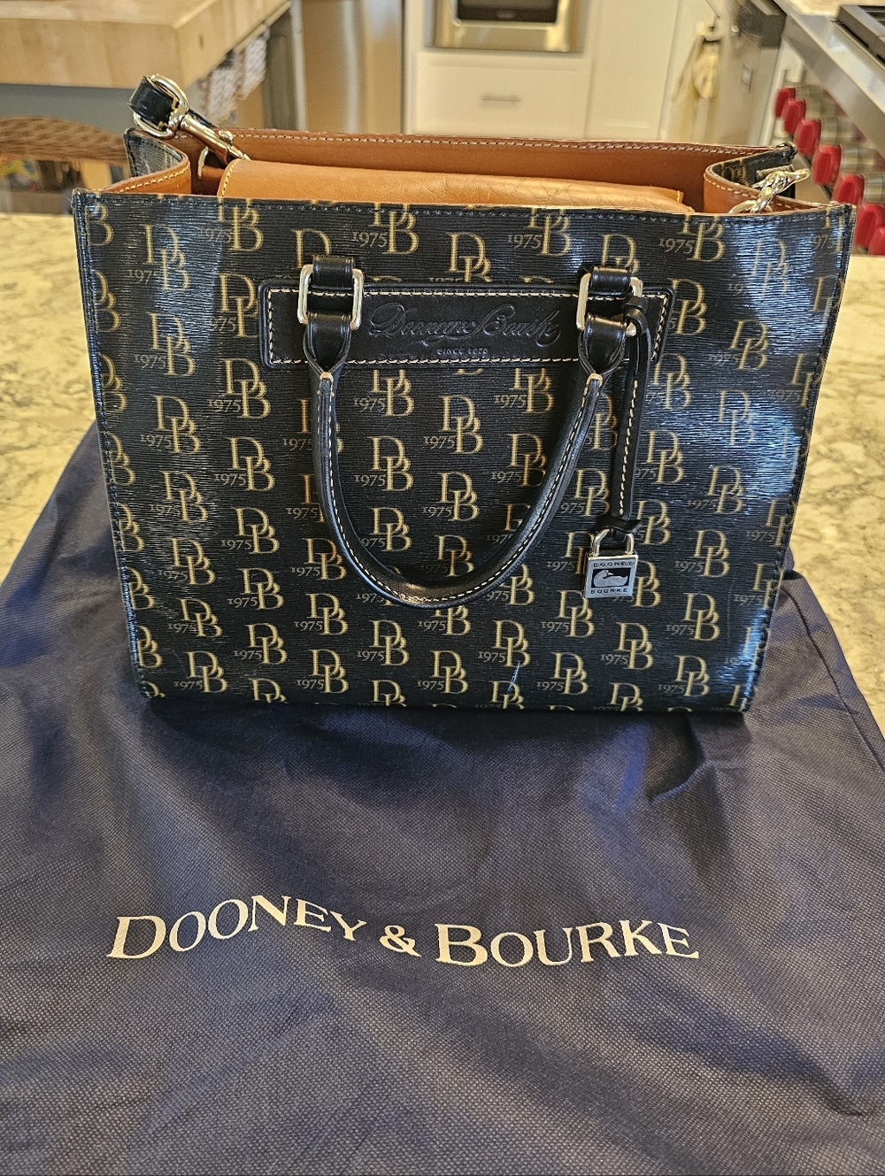 Vintage Dooney & Bourke Janine Logo Satchel